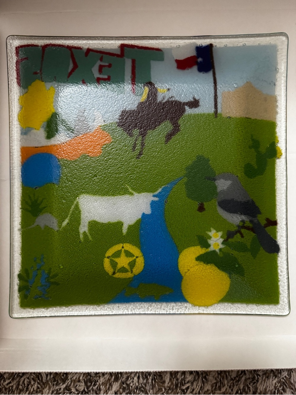 Peggy Karr Glass Art FeaturingTexas Colorful State Icon Handmade - Picture 2 of 5